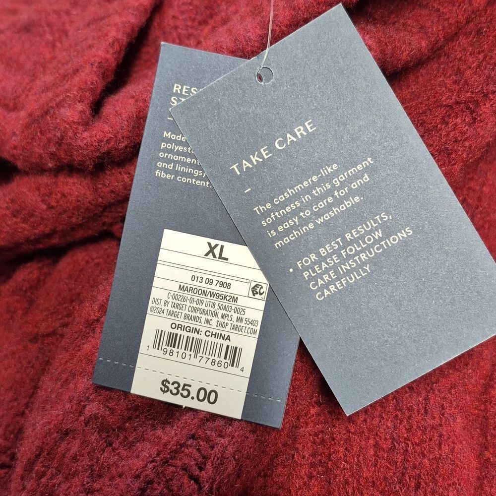Universal Thread XL Burgundy Knit Sweater Dress - New - Picture 4 of 4